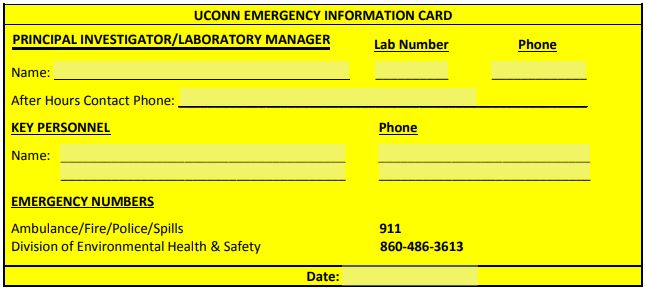 Pharmacy Biology Emergency Card